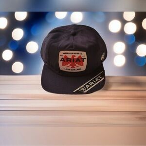 Ariat Eagle Patch Hat Cap Navy Blue Snap Back